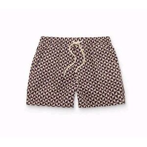 OAS Puzzle Swim Shorts Large NEW Lined Trunks Beige Beach Pockets